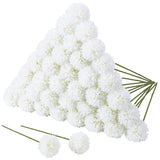 36 Pcs Artificial Flowers Chrysanthemum, Fake Hydrangea Flowers With Stems Ball Bouquet For Home Office Coffee House Table Parties Wedding And Baby Shower Decoration