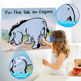 24Pcs Pin The Tail On Donkey Games For Winnie Birthday Party Supplies Large High Gloss Waterproof Poster Favors For Birthday Baby Shower Decorations
