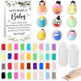 227 Pcs Eucalyptus Funny Baby Shower Games Set Decorations Let'S Make A Baby Modeling Clay Game Sign Kit 108 Modeling Clay 108 Cupcake Liners 10 Pencils For Gender Reveal Game Adult Art Diy