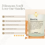 Bestie Definition Candle | Comes In Gift Box | 8Oz Luxury Candle Soy Wax Vanilla Blend | Unique Gift For Bff, Best Friend, Bestie, Girlfriend | 40+ Hours Burn Time