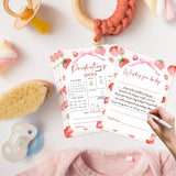 30 Pack Strawberry Baby Shower Games, Strawberry Baby Predictions & Advice Cards For Babies Parties Game Activity, Advice For New Parents To Be, Predictions Cards For Adults Sharing Wishes 5 X 7