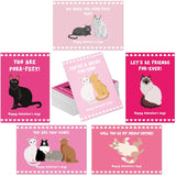 Funny Cat Valentine'S Day Cards Bulk With Envelopes & Stickers, 36 Pack Cute Kitten Valentines Day Postcards For Kids Students, 5 X 3.5 In Pun Valentines Notecards For School Preschool Class Classroom