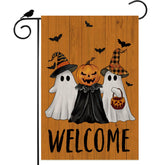 Ghost Bat Halloween Garden Flag Double Sided Yard Decor 12x18In