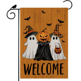 Ghost Bat Halloween Garden Flag Double Sided Yard Decor 12x18In