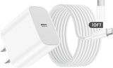 20W USB C Fast Charger with 10FT Braided Cable for iPad Pro Air Mini 10th 11th Gen