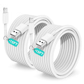 15FT MFi Certified Lightning Cable 2.4A Fast Charging Cord for iPhone 14 13 12 11 X XR XS