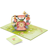Vintage Phone Pop Up Card, Flowers, 3D Greeting Cards, Gifts For Birthday, Mothers Day, Anniversary, Mom, Wife, Women, 5X7 - Includes Envelope And Message Note