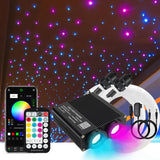 2 Light Color 32W Dual-Head Rgbw Music Activated Fiber Optic Lights, 670Pcs Of Mixed Optical Fibers In 13.1Ft+ Small App Control Fiber Optic Star Ceiling Light Kit For Car Headliner Star/Home
