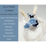 72Pc Artificial Silk Pearl Spray Craft Flower For Home Craft Decor Diy Wedding Bridal Veil Headband Dress Cake Topper Embellishment Scrapbook Favor Corsage Floral Bouquet Arrangement (Turquoise)