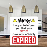 Funny 60Th Birthday Cards For Nanny - Your Fifties Have Expired - Happy Birthday Card For Nanny Nan From Grandson Granddaughter, 5.7 X 5.7 Inch Banter Joke Humour Bday Greeting Cards Gift