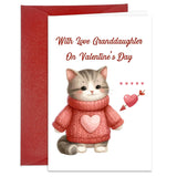 Valentines Day Cards For Granddaughter Grandchild Valentines Day Greeting Cards With Envelope Funny Lovely Kitty Cat Valentines Day Card Gifts For Her Girl Kids From Grandma Grandparents