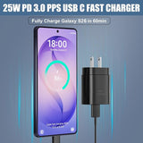 25W USB C Super Fast Charger with 10FT Type C Cable Fast Charging Block for Samsung Galaxy S26 S25 S24 S23 iPhone 17 16
