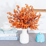 8Pcs Gypsophila Artificial Flowers,Babys Breath Silk Artificial Flowers Artificial Fall Flowers,Fake Flower With Stem For Diy Home Bouquet Floral Arrangement Farmhouse Decor (Orange)