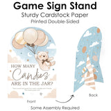 Big Dot of Happiness We Can Bearly Wait - How Many Candies Teddy Bear Baby Shower Game - 1 Stand and 40 Cards - Candy Guessing Game