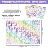 Happy Birthday Wrapping Paper, Gradient Bright Color, 7 Sheets Folded Flat 20X28 Inches Per Sheet For Occasion