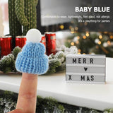 10Pcs Mini Christmas Knit Hats: Round Tiny Santa Hats With Pom Pom Knitting Doll Caps For Crafts, Small Santa Caps Crafts Christmas Tree Ornaments Diy Hair Accessories (Light Blue)