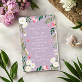 Grandma Birthday Card, Poem Birthday Card For Grandmother, Grandma Bday Gift From Grandchild, You Mean The World To Me