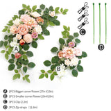 (Pack Of 2 Artificial Flowers Decorations, Wedding Flowers, Wedding, Banquet, Party, Reception Entrance Welcome Sign And Background Decoration(Romantic Pink)