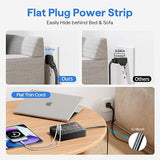 13-in-1 Surge Protector Power Strip Flat Plug 8 AC Outlets 3 USB 5FT Cord