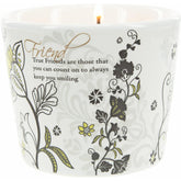 Pavilion Gift Company Friend - Single Wick 8 Oz Soy Wax Candle 100% Lead-Free Cotton Wick in Stoneware Vessel (66372)