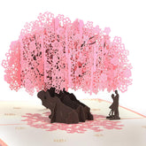Cherry Blossom Pop Up Wedding Anniversary Card, 3D Love Card, Valentines Gift For Her, With Envelope And Blank Note