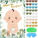 Baby Shower Games Pin The Pacifier On The Baby Game With 36 Pacifier Stickers, Large Green Baby Poster Games For Baby Shower Party Kids Birthday Party Supplies