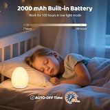 Baby Egg Night Light Rechargeable Silicone Nursery Lamp with 7 Color Changing & Dimmable Light