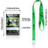 16 Pieces Video Game Party Favors Video Game Vip Pass Holder Tickets Party Vip Pass Lanyards For Birthday Party Supplies