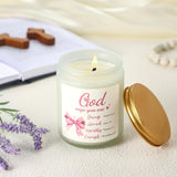 Christmas Pink Bow Christian Candle Gifts For Women Coquette Bible Verse Prayer Candle Baptism First Communion Confirmation Gifts Spiritual Lavender Scented For Women Sister Teacher Coworker