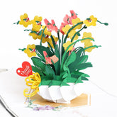 - Orchid Pop Up Card, Mother'S Day Card With Colorful Orchids Basket Design, Birthday Card Pop Up, Thinking Of You Card, 1St Anniversary Card - Perfect Present For Mom For Decor On Table