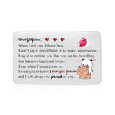 Girlfriend Wallet Insert Card Birthday Greeting Cards Valentines Day Gift Engagement Appreciate Pocket Card Woman Christmas Soulmate Retirement Personalized For Her Romantic I Love You Cute Keepsakes