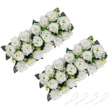 Artificial Flower Centerpieces For Tables - 2 Pcs White Flowers 19.6In Long Fake Roses Arrangements - Silk Faux Floral Arrangement For Wedding Party Dining Table Centerpiece Decorations