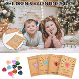 Valentines Day Gifts For Kids, 24 Pack Valentines Cards With Heart, Valentine'S Day Crystal Cards?Valentines Heart Crystals With Cards,Valentine Exchange Party Favors For Boys & Girls