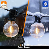25FT Solar G40 String Lights Waterproof Shatterproof Patio Lights with Remote Timer