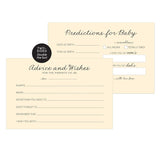 Advice And Wishes New Parents Advice, Baby Shower Game Ideas, Gender Reveal Party Keepsake, Baby Predictions - Pack Of 50 (Advice Cream 6X4)