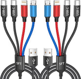 2 Pack 4 in 1 Dual USB C Multi Charging Cable 5FT Universal Charger Cord for iPhone 17 Android iPad