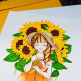 Quilling Cards, Greeting Cards, Greetings Mothers Day Card For Mom (The Difference She'S Made) With Sunflowers (With Girl)