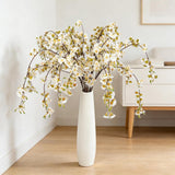 4Pcs 46Inch Hanging Artificial Cherry Blossom Flower Branches Silk Cherry Blossom Flowers Long Stem For Spring Wedding Home Party Table Centerpieces Indoor Outdoor Decor?White?