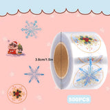 500Pcs 1.5In Clear Merry Christmas Stickers Roll, 4 Styles Foil Gold Round Snowflake Christmas Tree Pattern Present Decorative Labels Seals For Envelope Sealing Invitation Greeting Cards Gift Decor