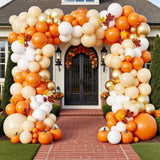 Fall Balloon Arch Kit: Orange, White, Gold Thanksgiving Decor (166pcs)
