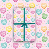 10 Sheets Galentine'S Day Conversation Heart Wrapping Paper - Not Roll - 19.7 X 27.6 Inch Romantic Love Heart Patterns Gifts Wrap Paper For Valentine’S Day Wedding Party Supplies