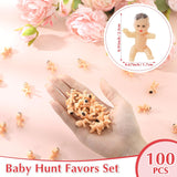101 Pcs Baby Shower Games Include Paperboard Baby Hunt Sign 100 Mini Plastic Babies Tabletop Sign Tiny Babies Funny Prizes For Gender Reveal Party Favors (Red,Strawberry)
