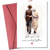 Anniversary Birthday Card For Couple, Husband, Wife, Parents, Him, Her, Boyfriend, Girlfriend - Wedding Anniversary Birthday Cards For Couples - Single 5.3''X 8'' Folded Card With Envelope