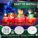 10 Ft Christmas Inflatables Train With Santa Claus Christmas Trees Built-In Led Lights Blow Up Christmas Decor For Chris