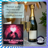 Wife Valentines Card - My Forever Player 2 - Happy Anniversary Card For Wife From Husband Partner, 5.7 Inch Wedding Anniversaries Greeting Cards