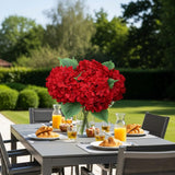 Silk Red Hydrangea Artificial Flowers With Stem, 6Pcs 20" Large Full Faux Flower Lifelike Artificial Hydrangeas For Home Table Bouquet Wreath Xmas Party Outdoor Indoor Christmas New Year Decor