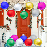 10 Pcs Outdoor Christmas Decorations, 11 Inch Large Inflatable Christmas Balls, Christmas Ornaments Decor For Front Door