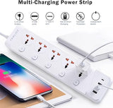 Universal Power Strip with 5 Widely Spaced Outlets for Home Office