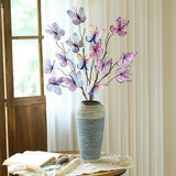 Purple Butterfly Decorations, Silk Butterfly Stems Artificial Willow Branches With Butterflies For Vase Floral Arrangements For Wedding Home Office Party Decoration (Pack Of 3)