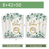 Baby Shower Scratch Off Game, Oh Baby Eucalyptus Neutral Boy Girl Lucky Draw Card, Party Activities, Decorations, And Supplies Set Of 50-Sc32W